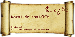 Kazai Ézsaiás névjegykártya
